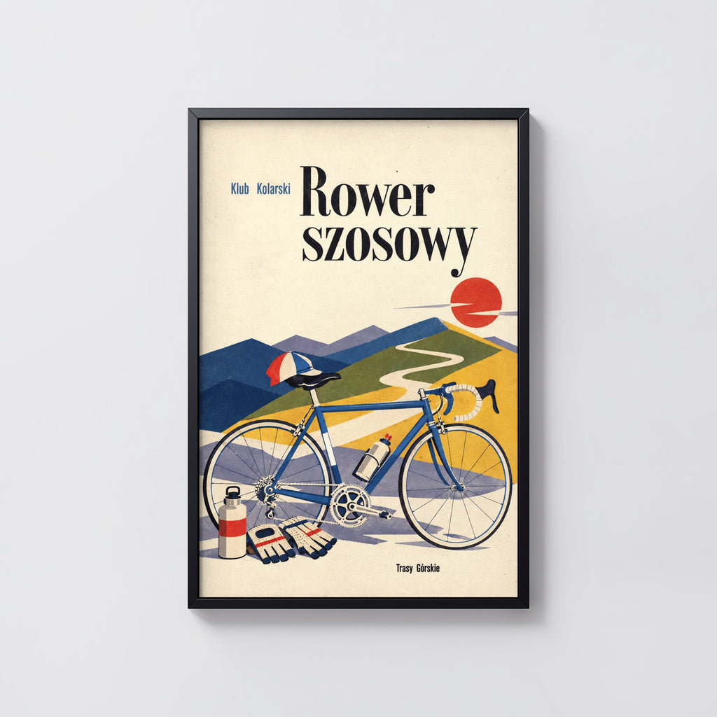 Vintage Road Bike Poster, Retro Cycling Wall Art Print