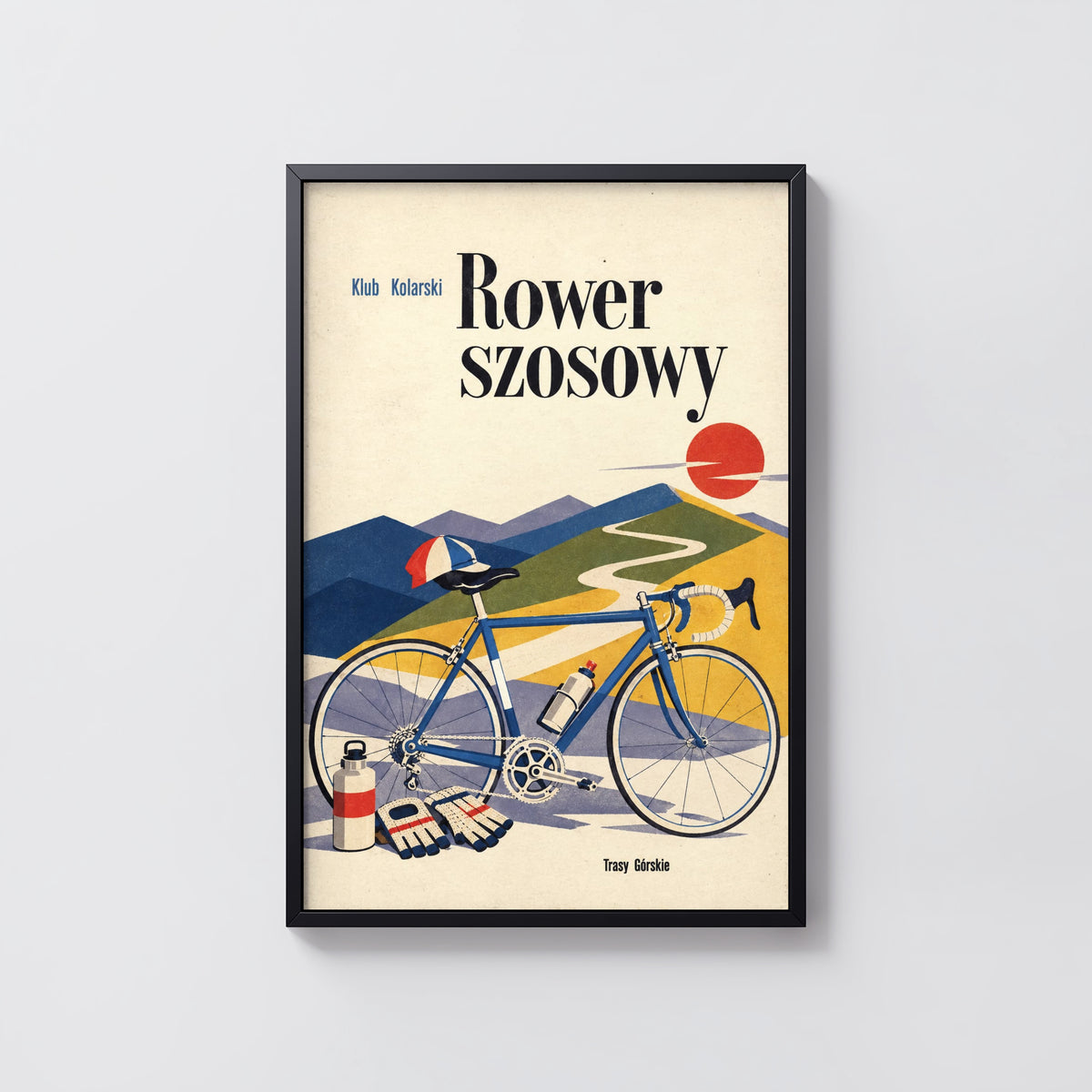 Vintage Road Bike Poster, Retro Cycling Wall Art Print