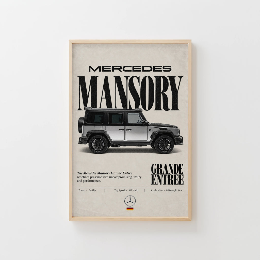 Vintage Mercedes Mansory Print, Car Wall Art