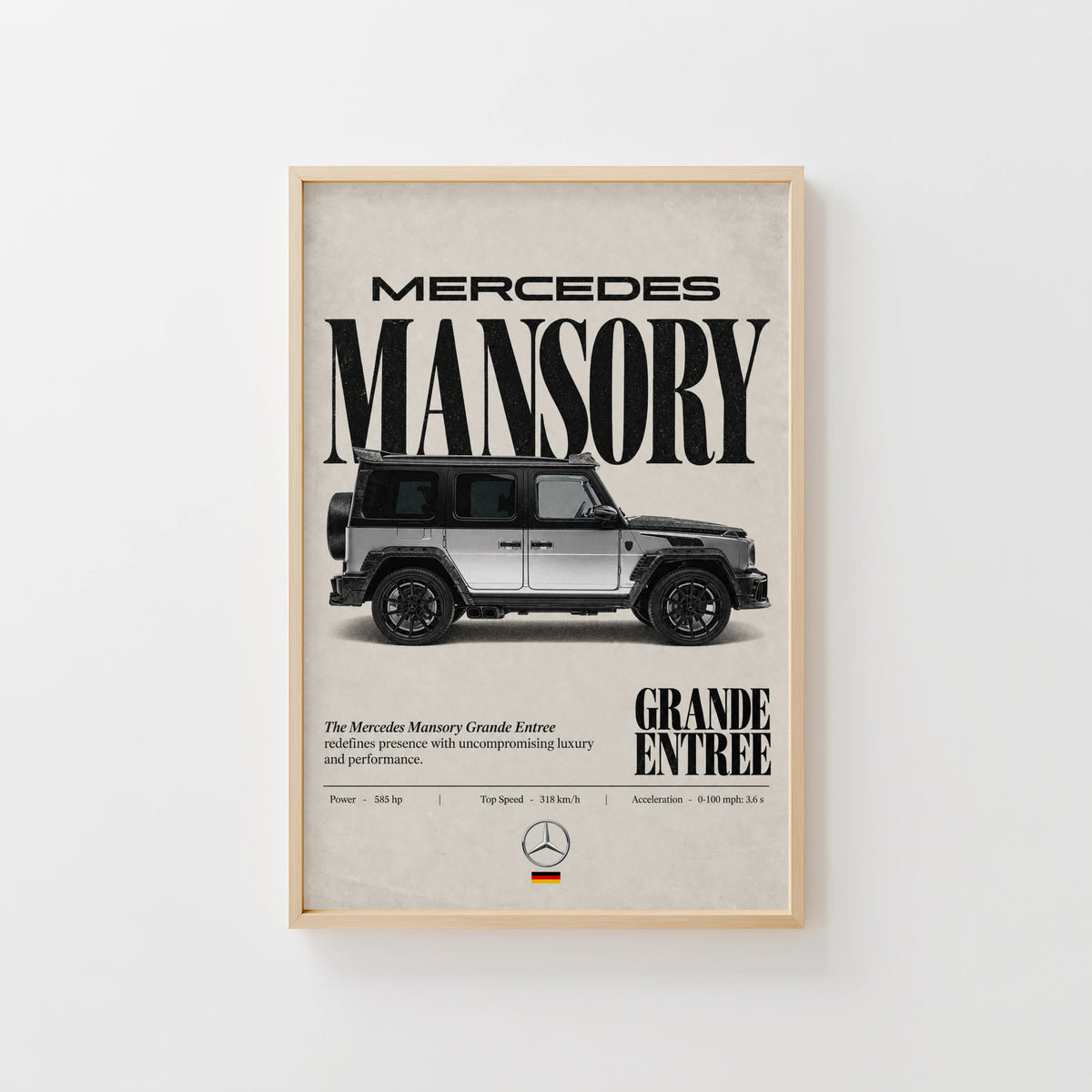 Vintage Mercedes Mansory Print, Car Wall Art