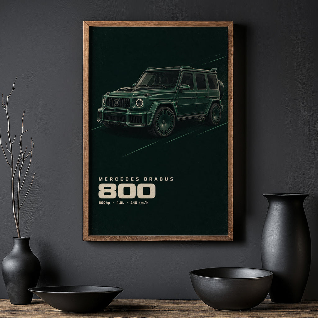 Vintage Mercedes Brabus 800 Print, Car Wall Art