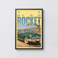 Vintage Oldsmobile Rocket 88 Poster, Car Wall Art Print