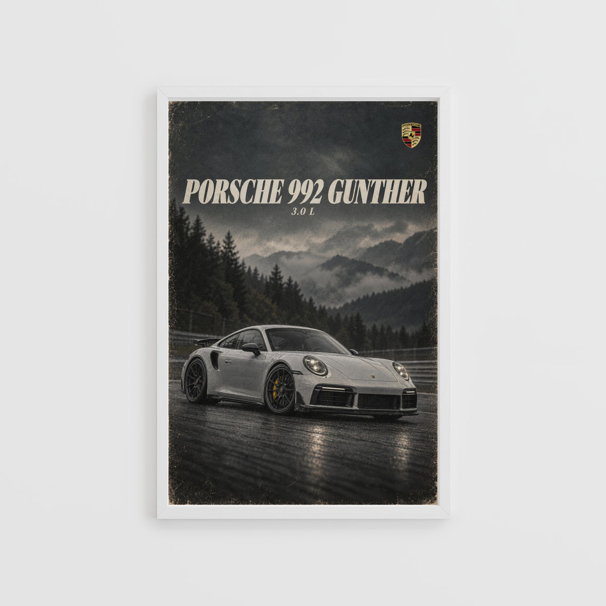 Vintage Porsche 992 Gunther Print, Car Wall Art