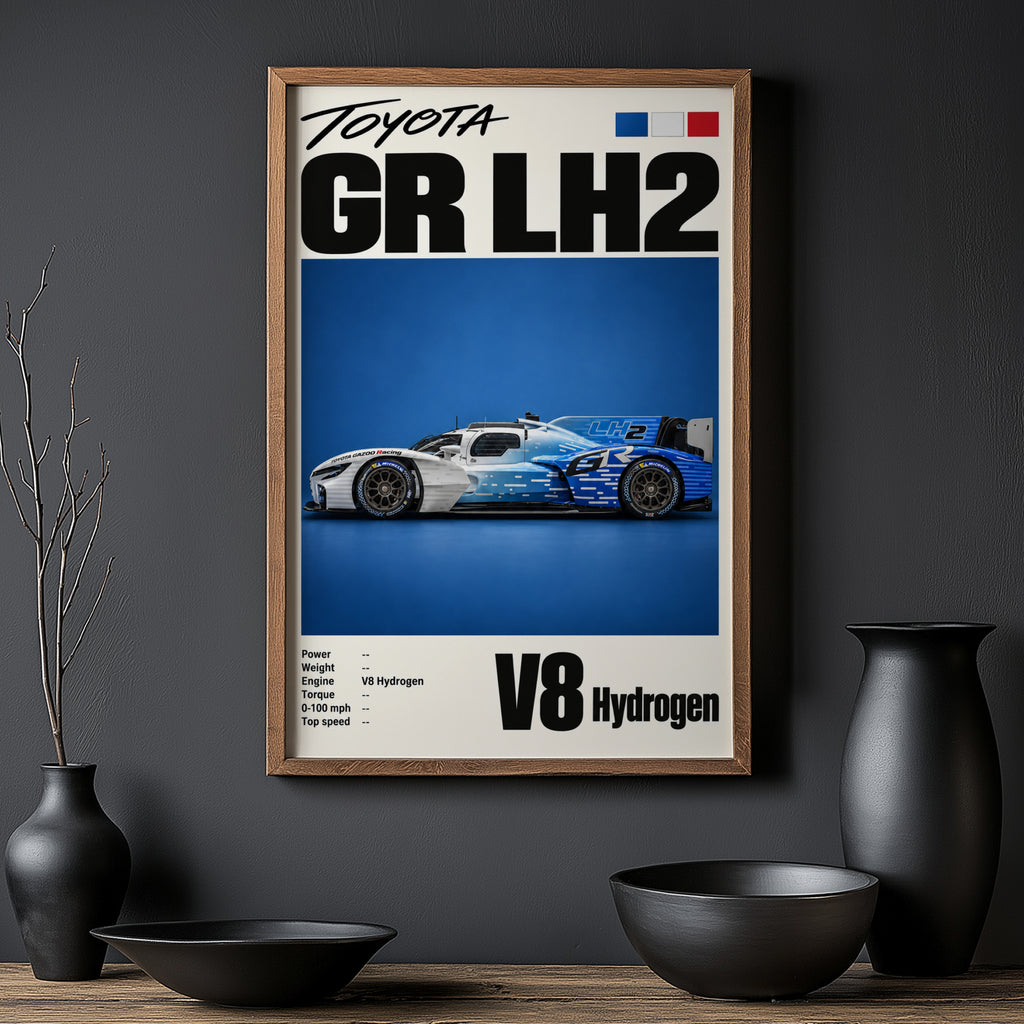 Vintage Toyota GR LH2 Print, Racing Car Wall Art