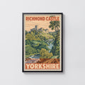 Vintage Richmond Castle Yorkshire Poster, Travel Print