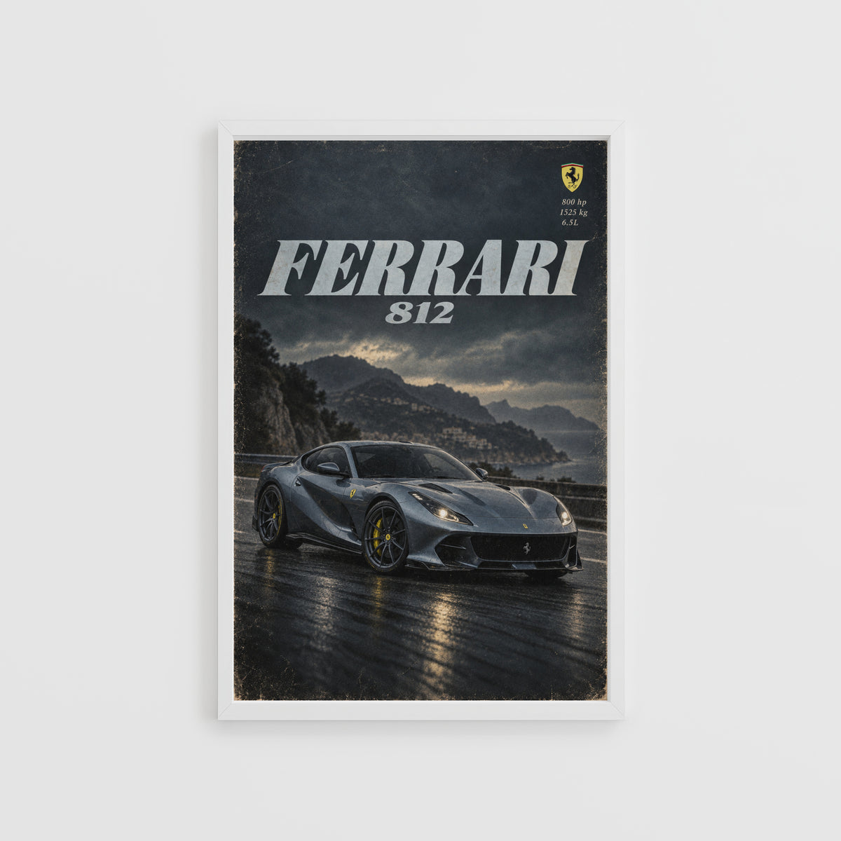 Vintage Ferrari 812 Print, Supercar Wall Art