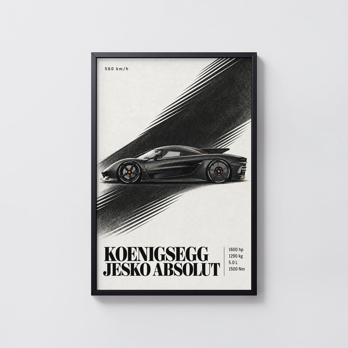 Vintage Koenigsegg Jesko Absolut Print, Car Art