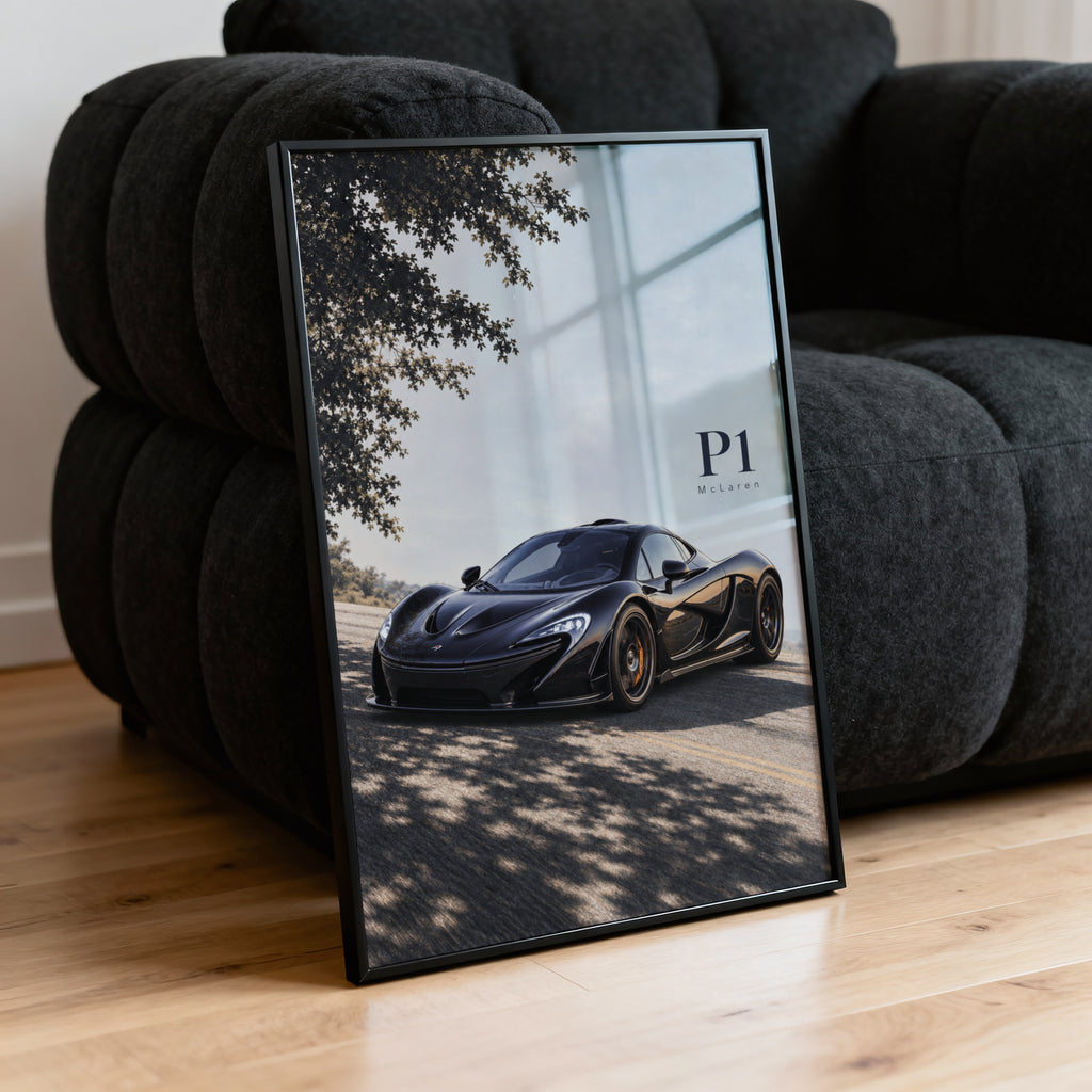 Vintage McLaren P1 Print, Supercar Wall Art
