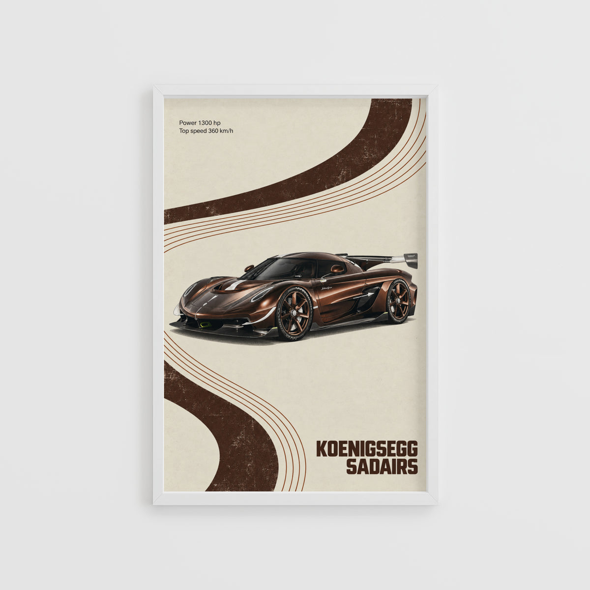 Vintage Koenigsegg Supercar Print, Car Wall Art