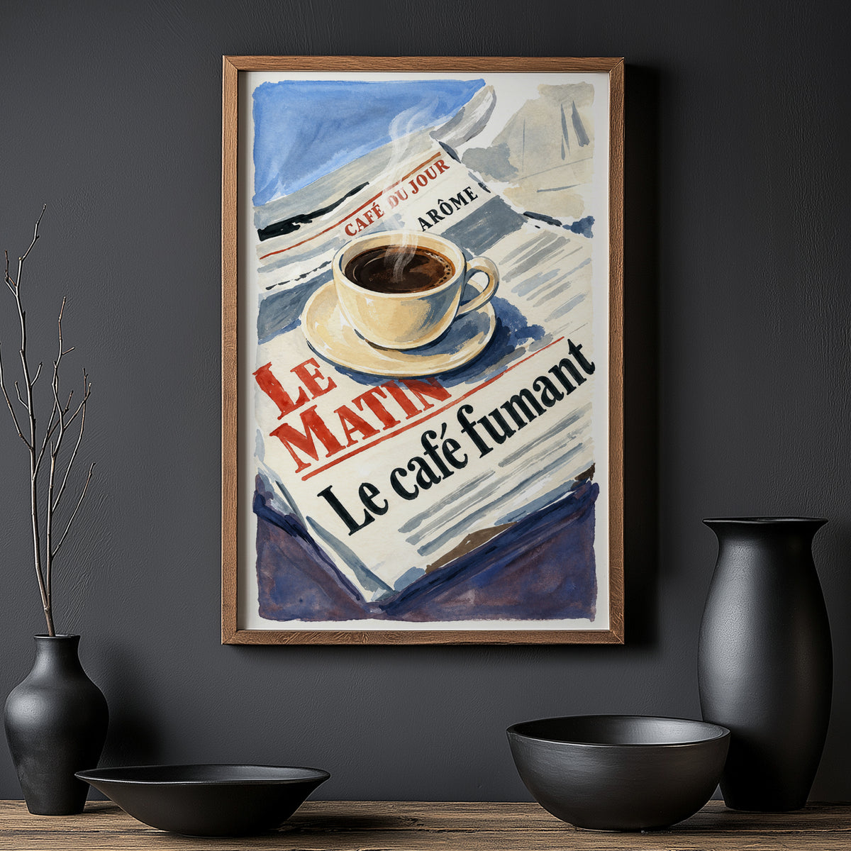 Vintage Coffee Print and Poster, French Cafe Wall Art