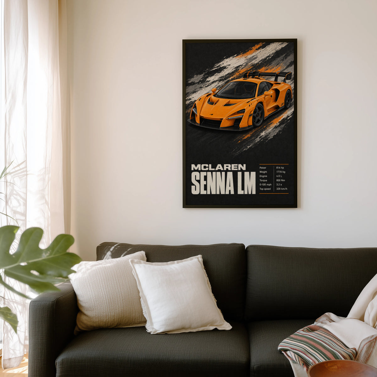 Vintage McLaren Senna LM Print, Supercar Wall Art