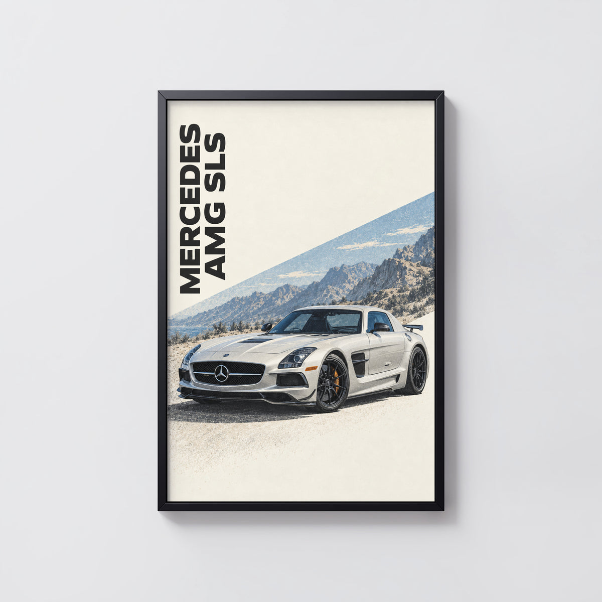 Vintage Mercedes AMG SLS Print, Car Poster, Wall Art