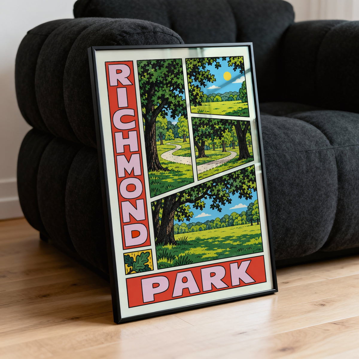 Vintage Richmond Park Poster, London Wall Art Print