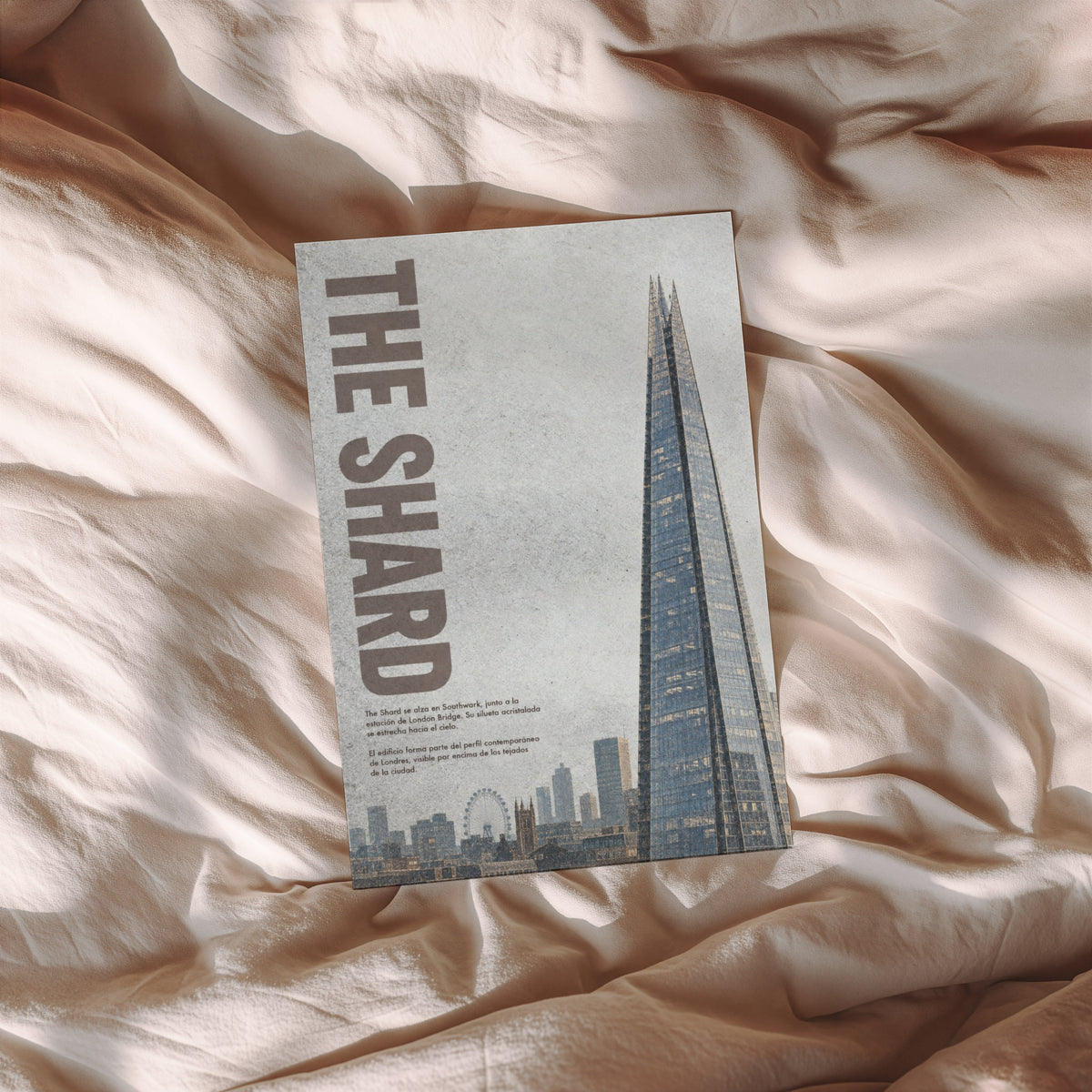 Vintage London Shard Poster, Skyline Wall Art, Print