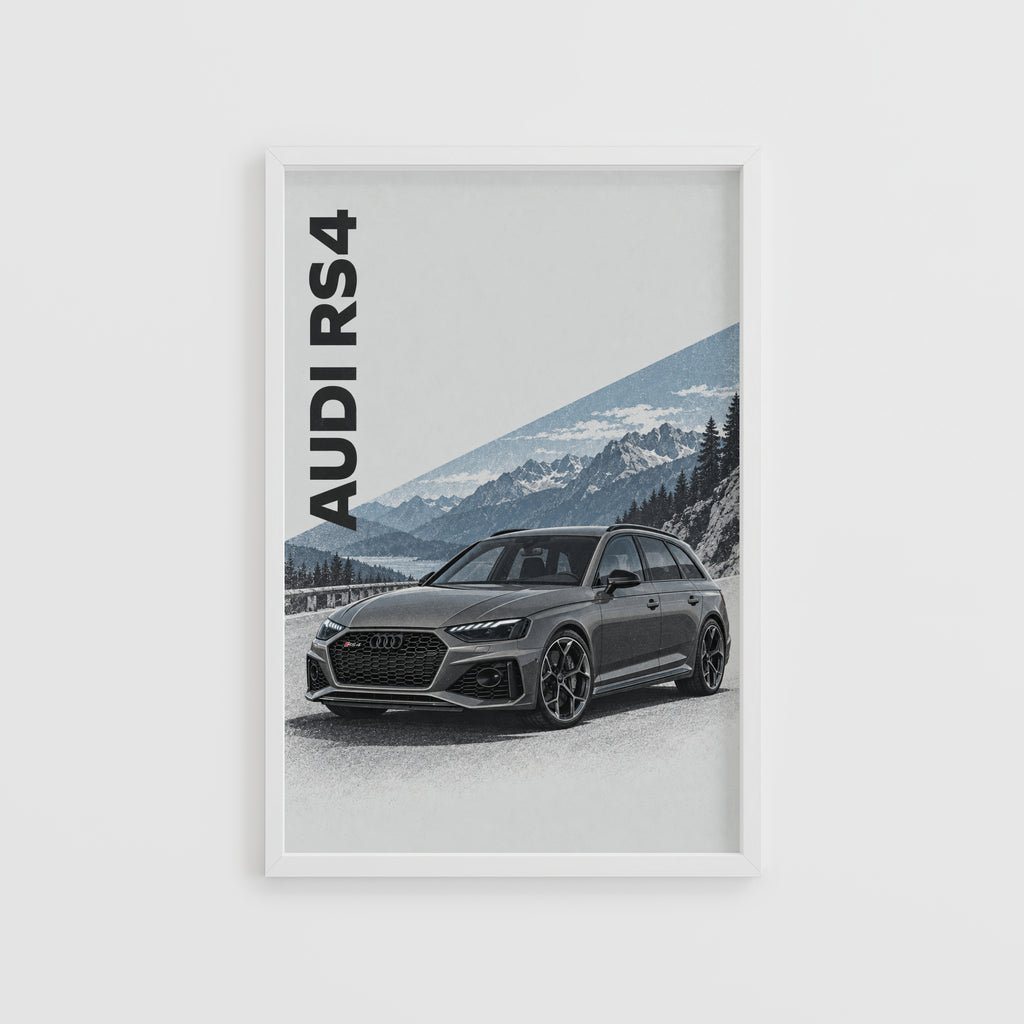 Vintage Audi RS4 Avant Print, Car Wall Art