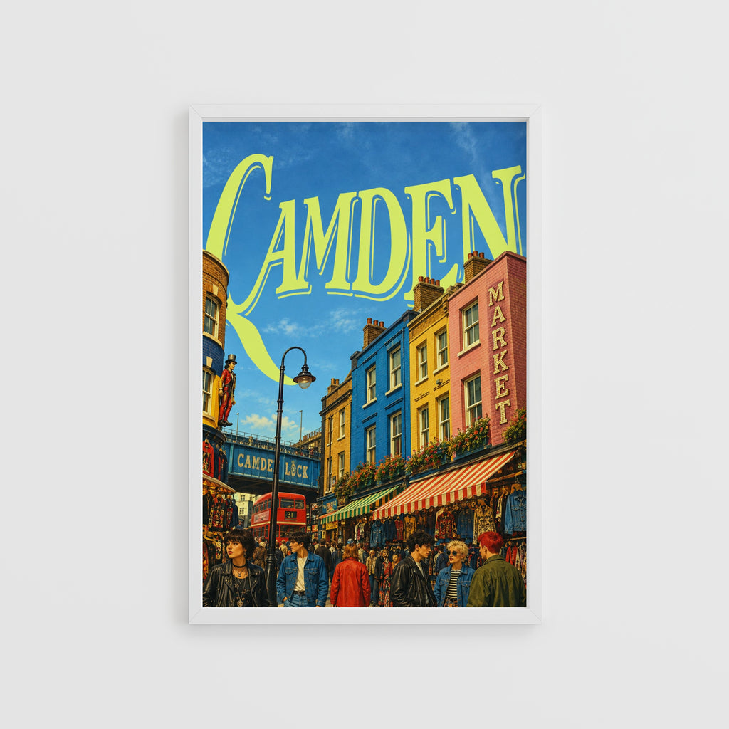 Vintage Camden Market Poster, London Wall Art, Print