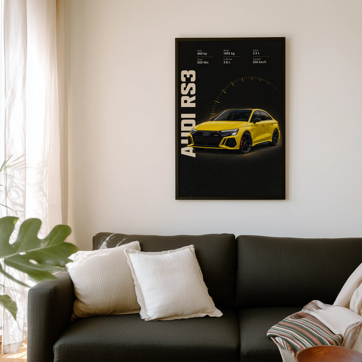 Vintage Audi RS3 Print, Car Wall Art