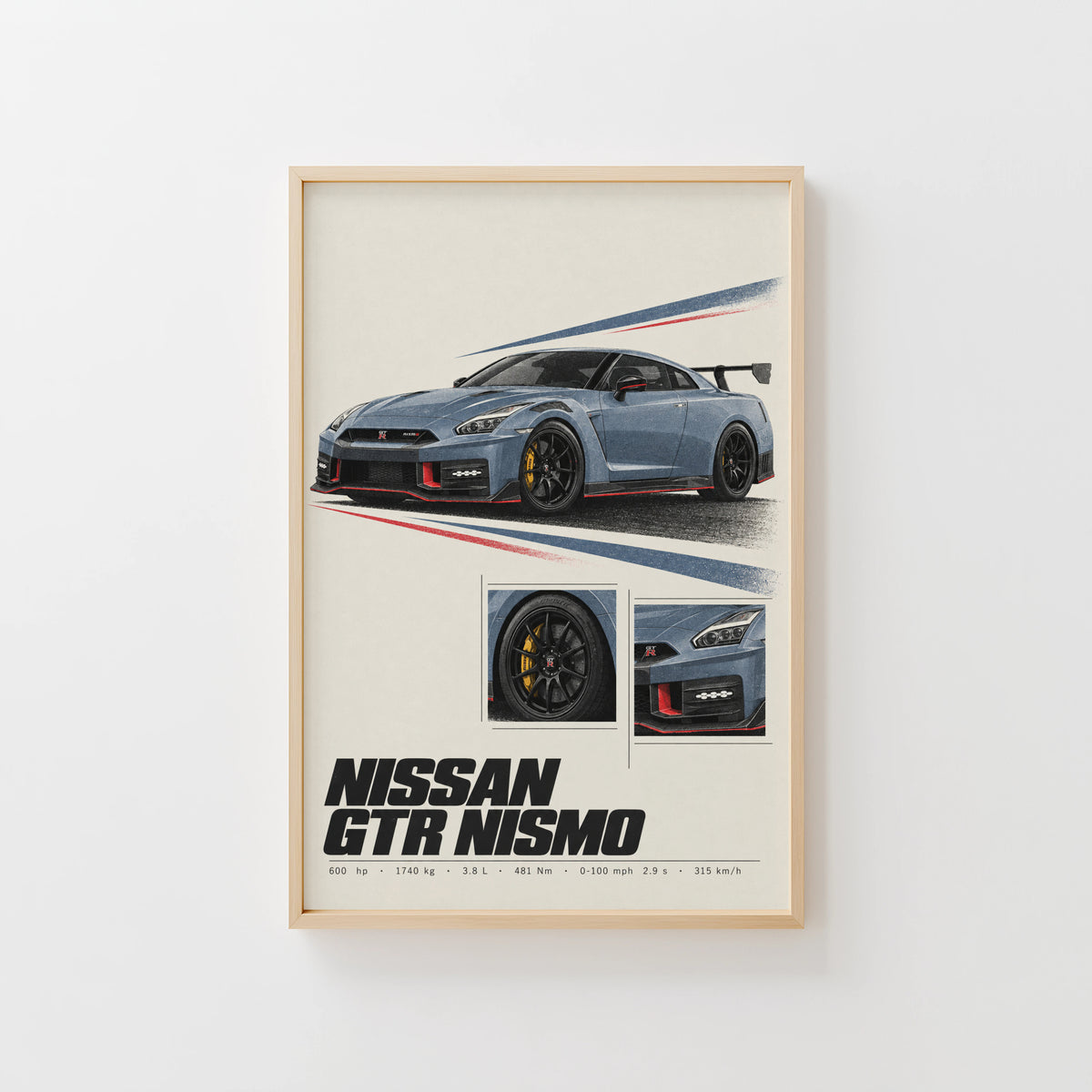 Vintage Nissan GTR NISMO Print, JDM Car Wall Art