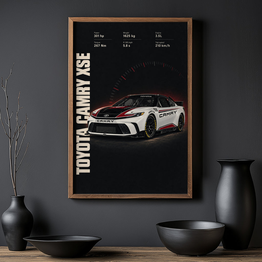 Vintage Toyota Camry Print, Racing Car Wall Art
