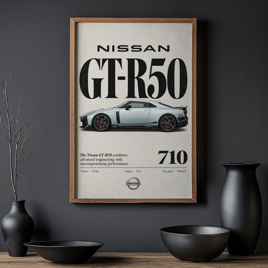 Vintage Nissan GT-R50 Print, Car Wall Art