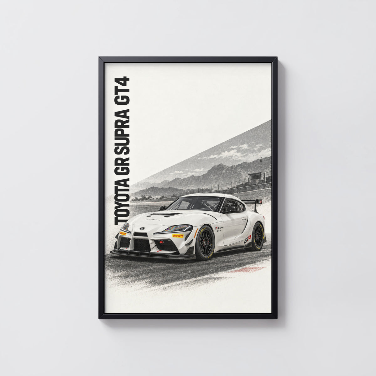 Vintage Toyota Supra Print, Racing Car Wall Art