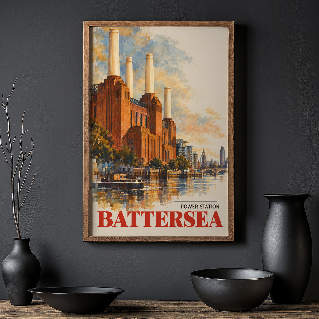 Vintage Battersea Power Station Poster, London Wall Art