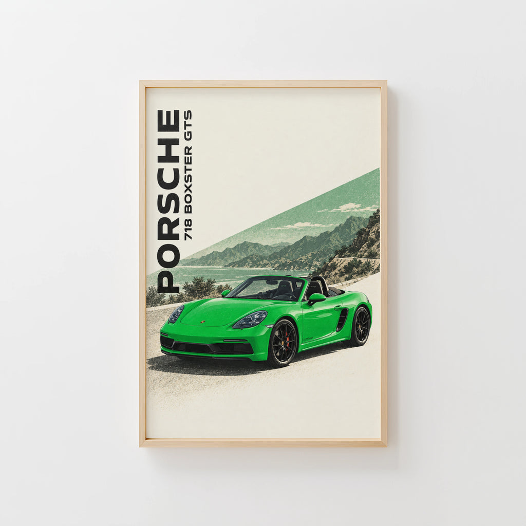 Vintage Porsche 718 Boxster GTS Print, Car Wall Art