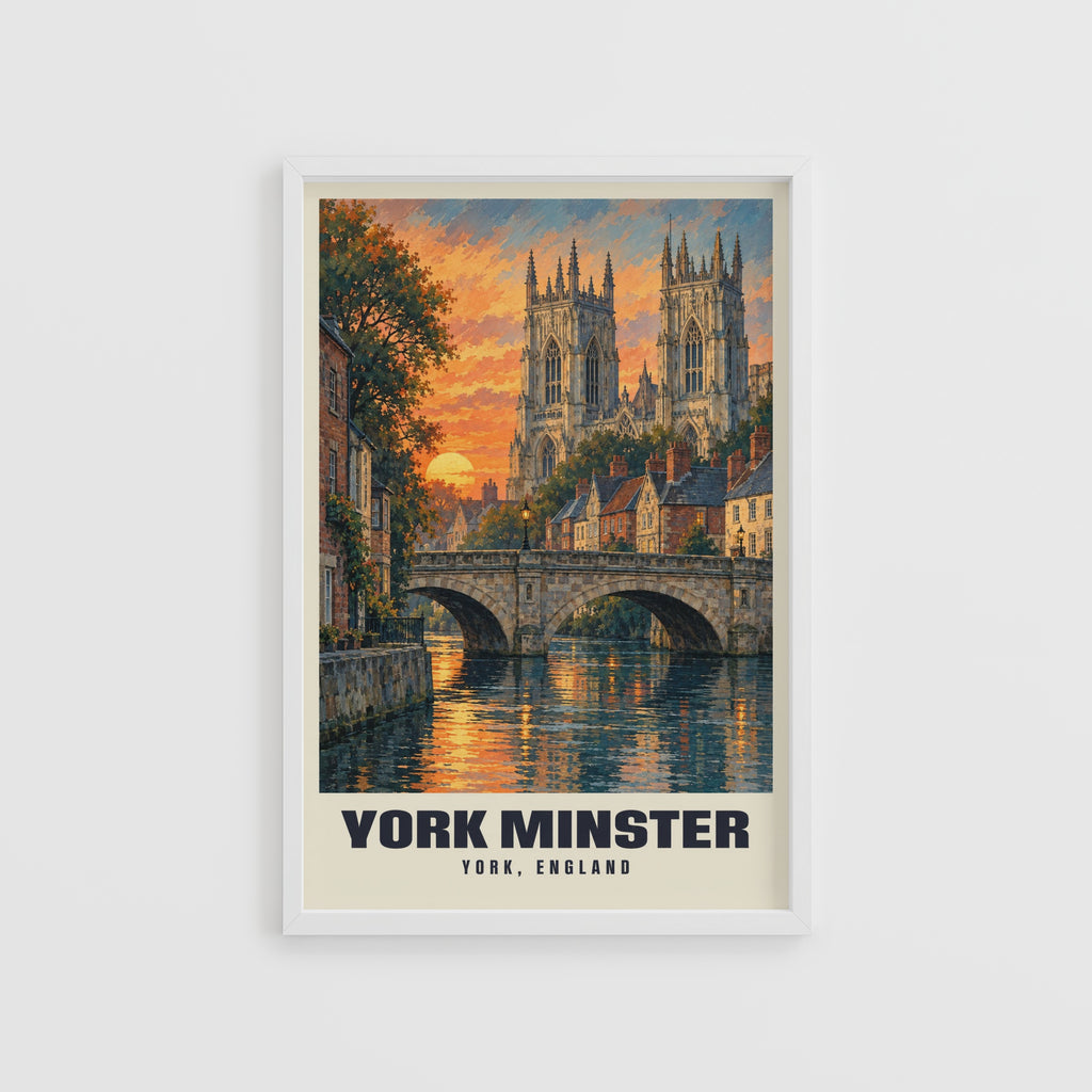 Vintage York Minster Poster, England Wall Art, Travel Print