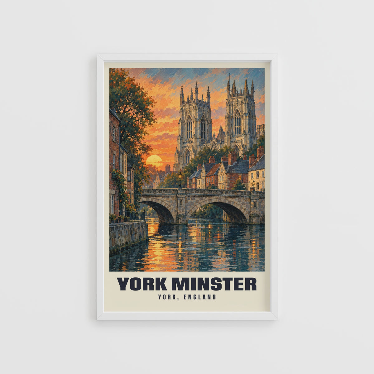 Vintage York Minster Poster, England Wall Art, Travel Print
