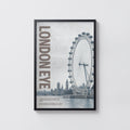 Vintage London Eye Poster, Thames Wall Art, England Print
