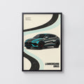 Vintage Lamborghini Urus Print, Car Wall Art