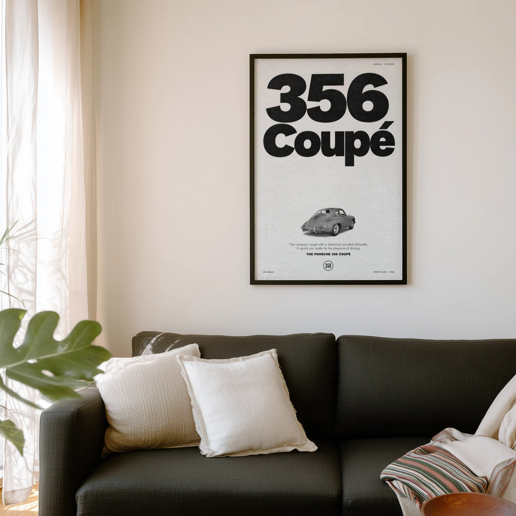 Vintage Porsche 356 Coupe Poster, Car Wall Art, Print