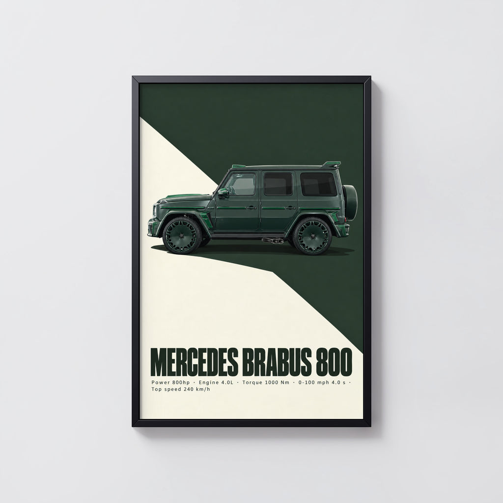 Vintage Mercedes Brabus 800 Print, Car Wall Art