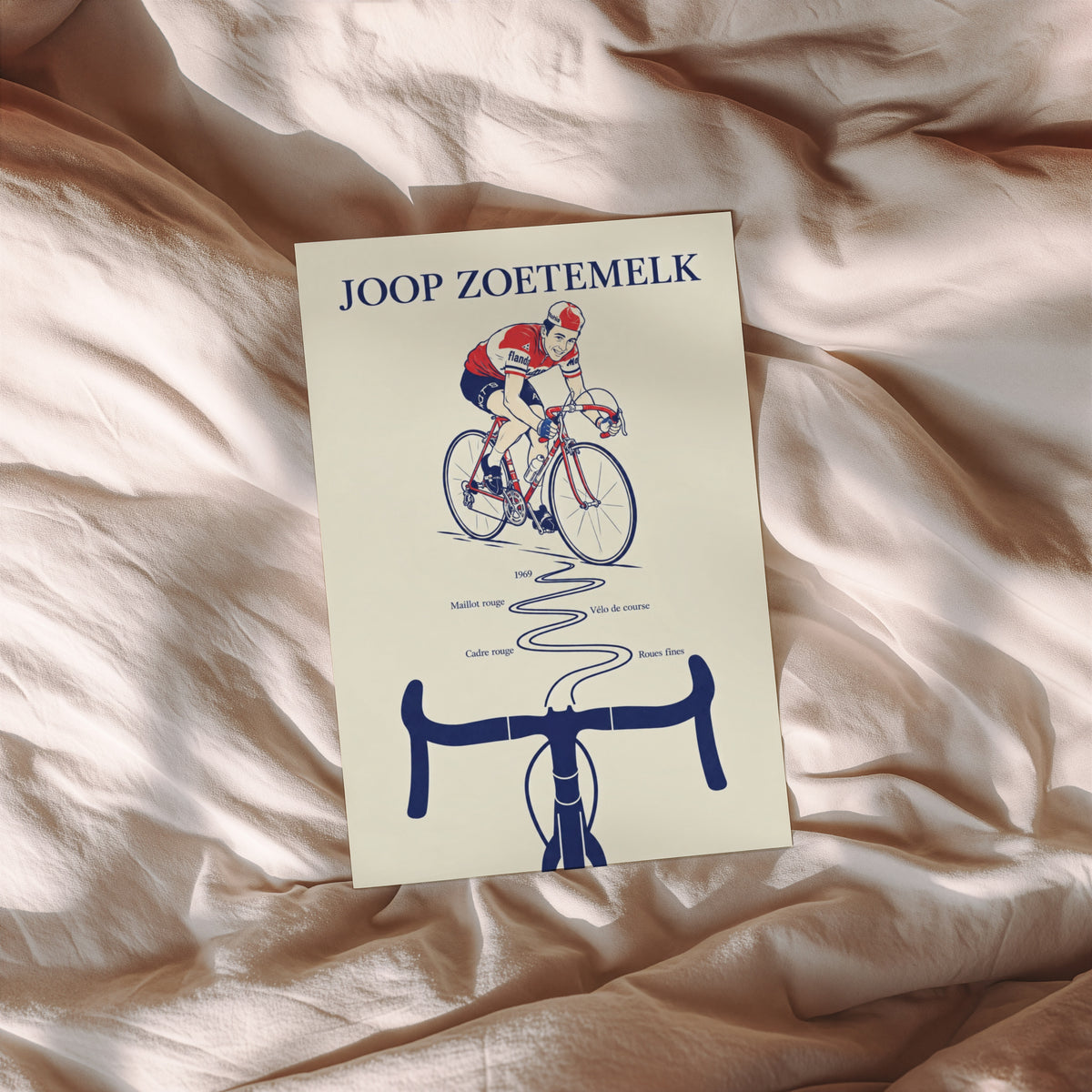 Vintage Joop Zoetemelk Cycling Poster, Retro Wall Art Print