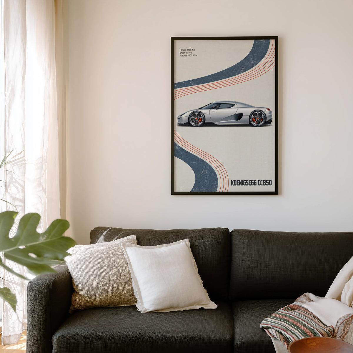Vintage Koenigsegg CC850 Print, Supercar Wall Art