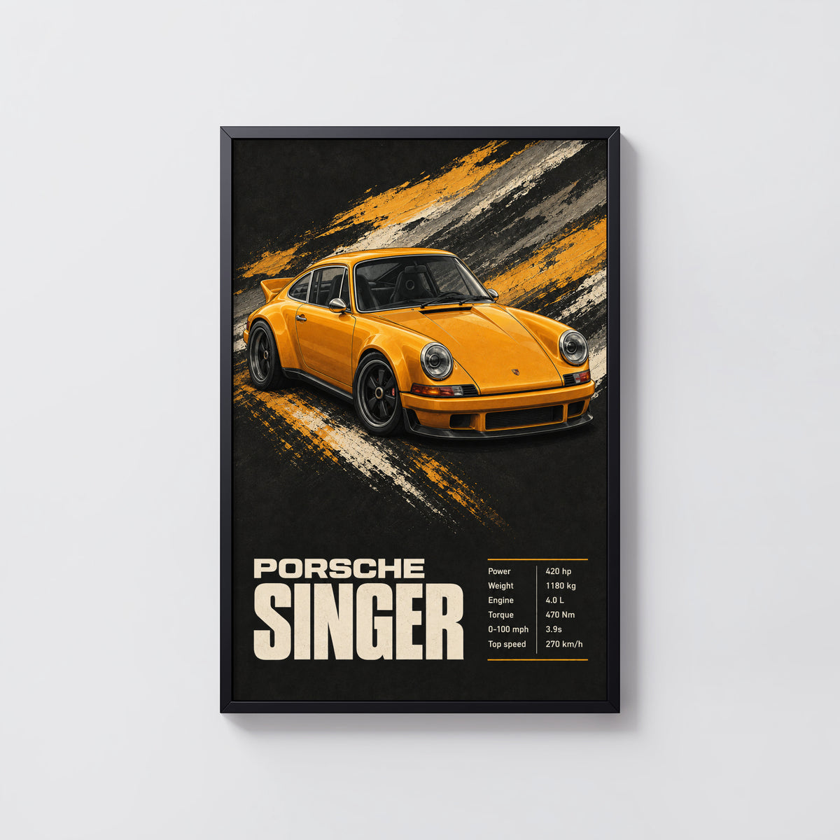 Vintage Porsche Singer Print, Car Wall Art