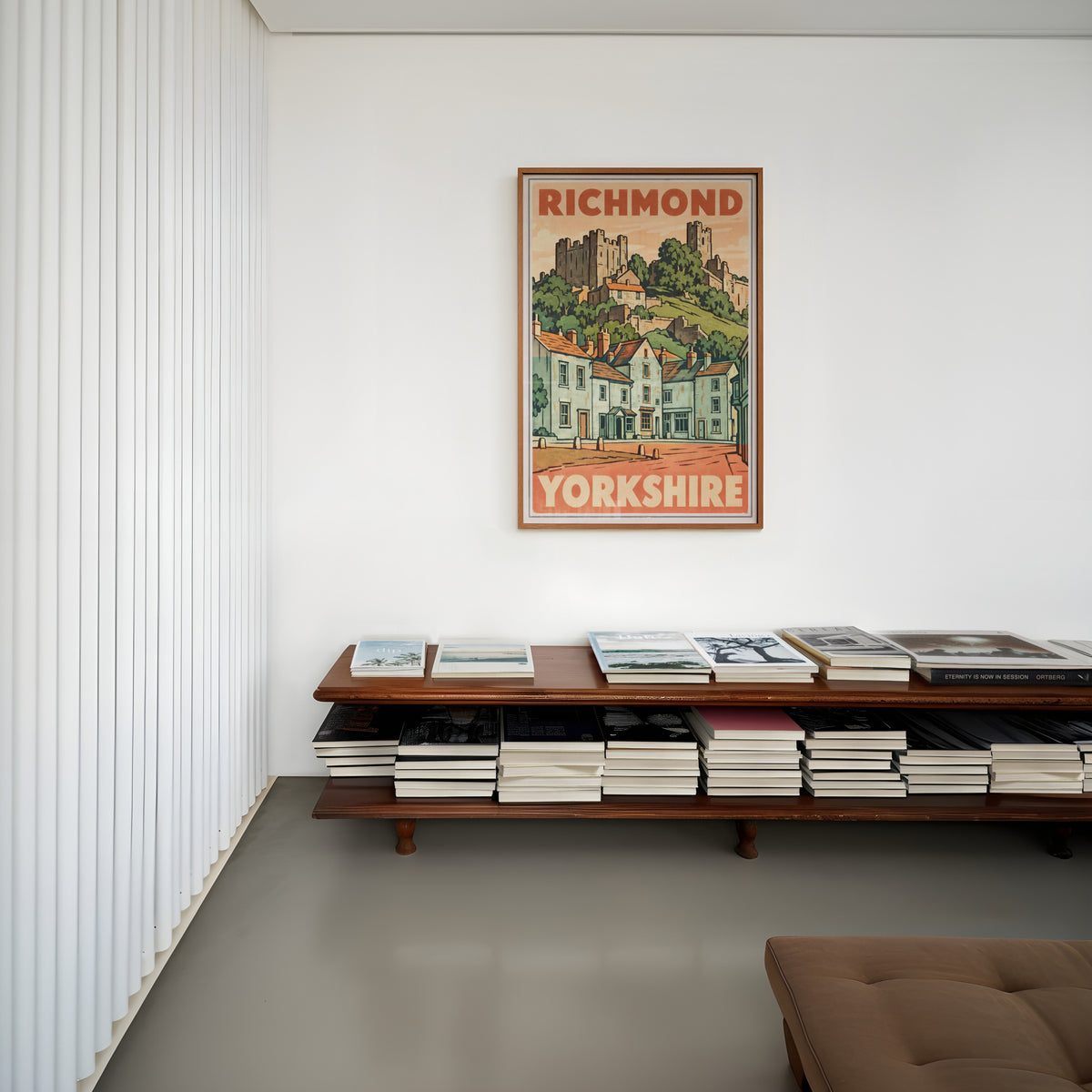 Vintage Richmond Yorkshire Poster, Castle Wall Art Print