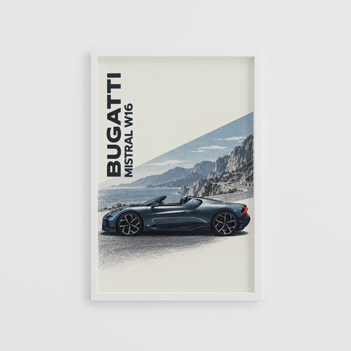 Vintage Bugatti Print, Supercar Wall Art