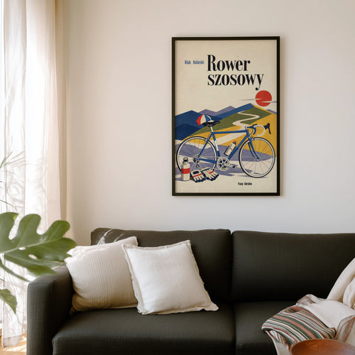 Vintage Road Bike Poster, Retro Cycling Wall Art Print
