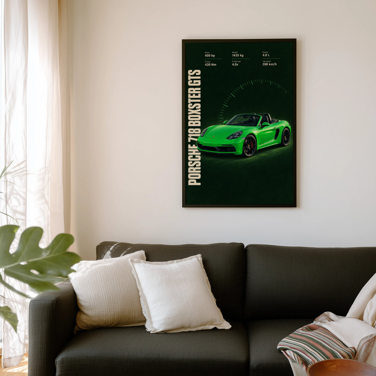 Vintage Porsche 718 Boxster GTS Print, Car Wall Art