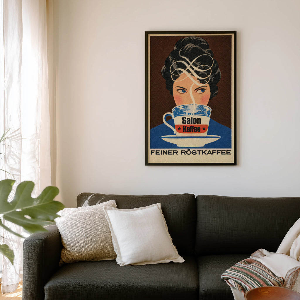Vintage Salon Kaffee Print, Retro Coffee Poster