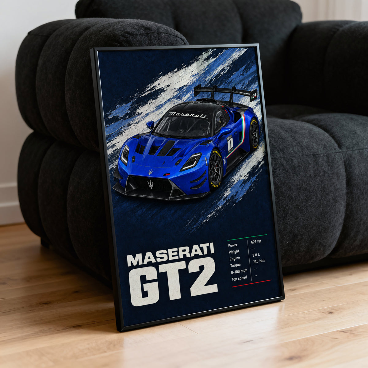 Vintage Maserati GT2 Print, Race Car Wall Art