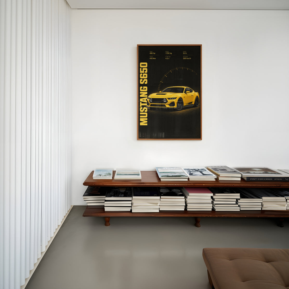 Vintage Mustang S650 Print, Muscle Car Wall Art