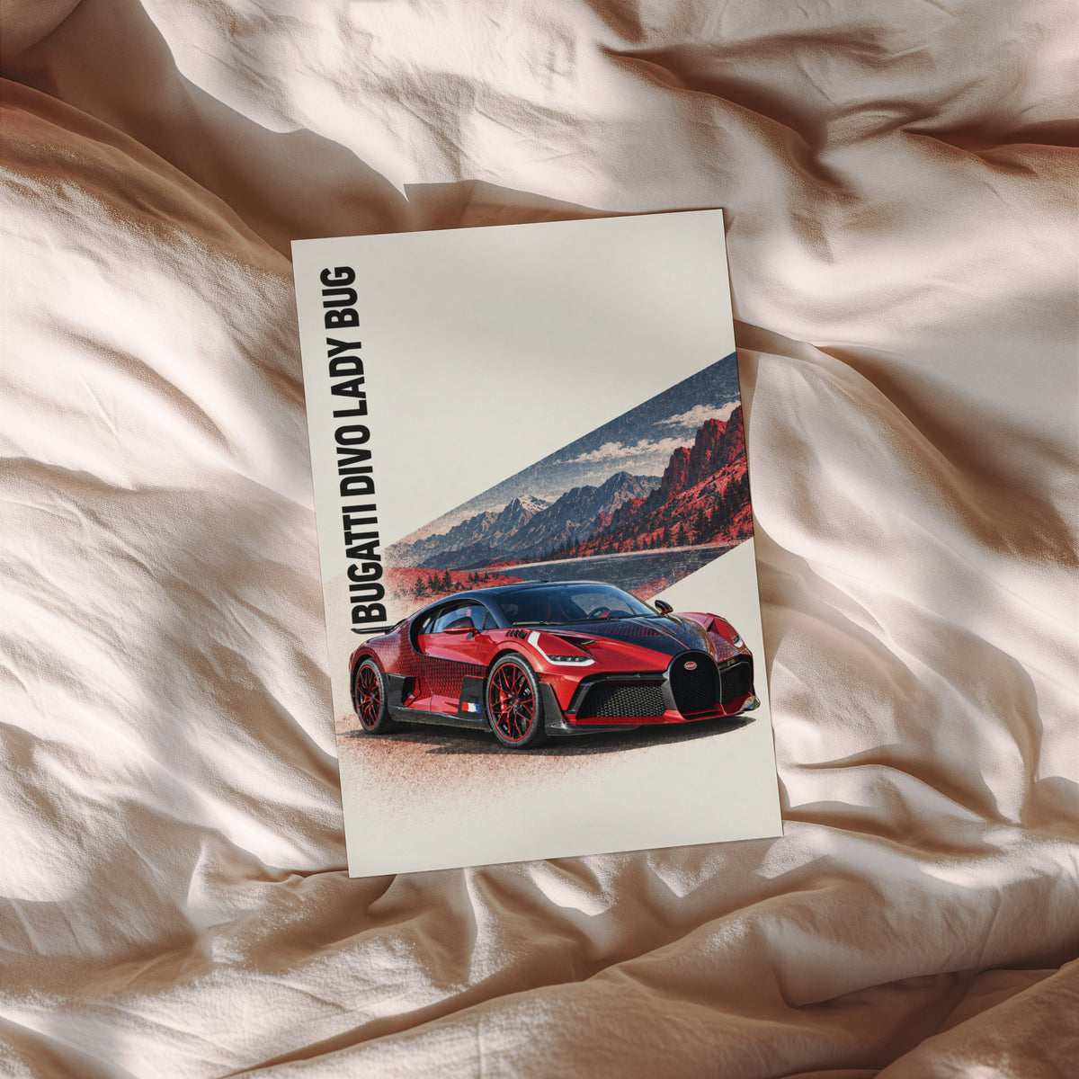 Vintage Bugatti Divo Print, Supercar Wall Art