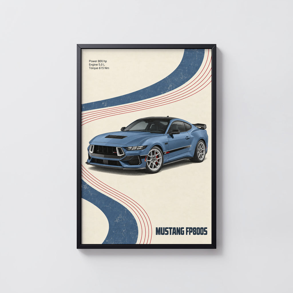 Vintage Mustang FP800S Print, Car Wall Art