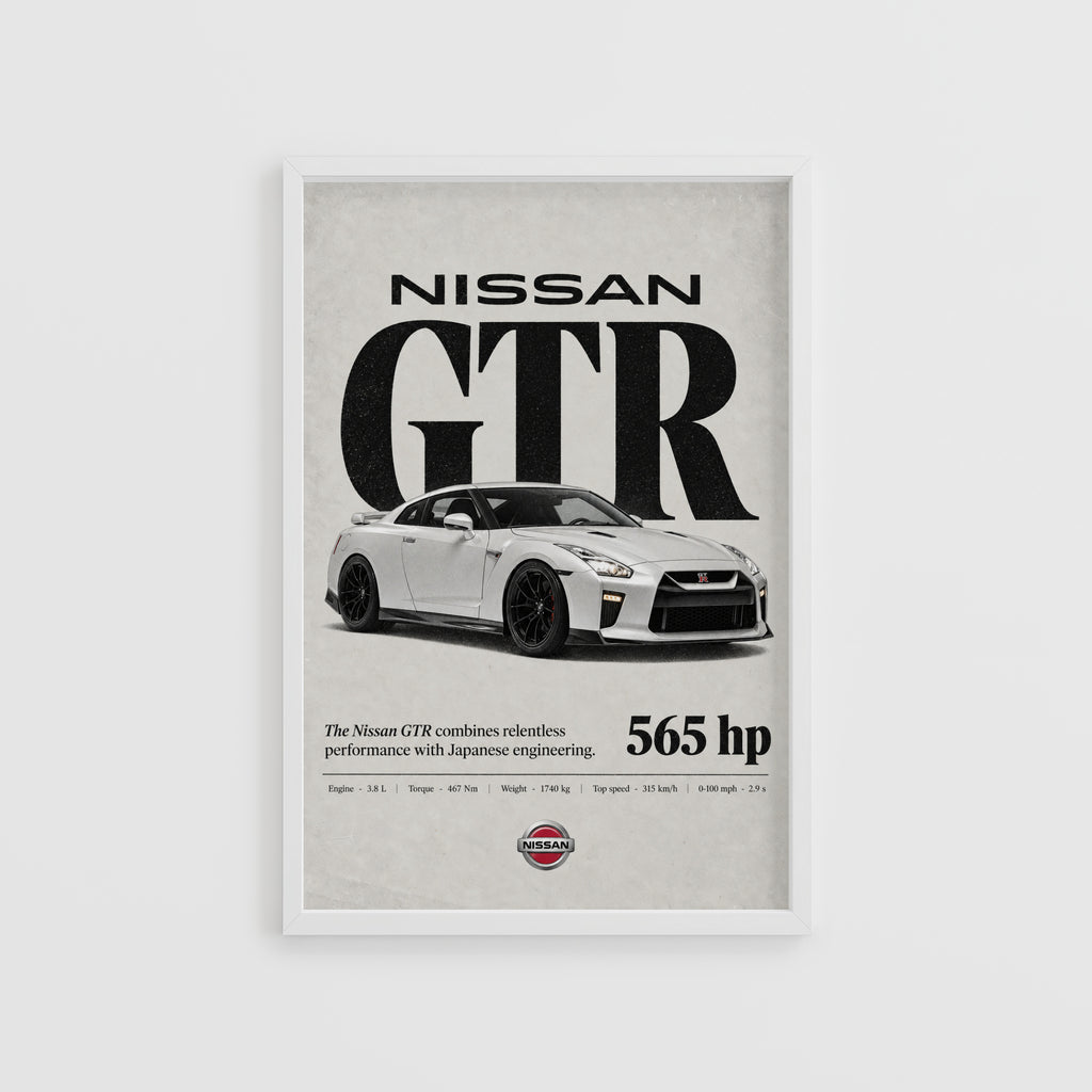 Vintage Nissan GTR Print, Car Poster, Garage Wall Art