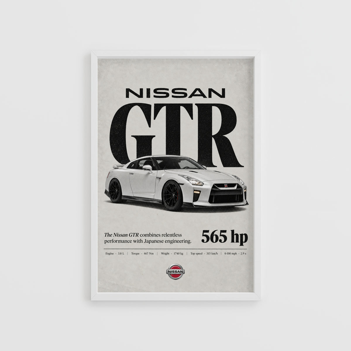 Vintage Nissan GTR Print, Car Poster, Garage Wall Art