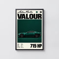 Vintage Aston Martin Valour Print, Green Car Wall Art