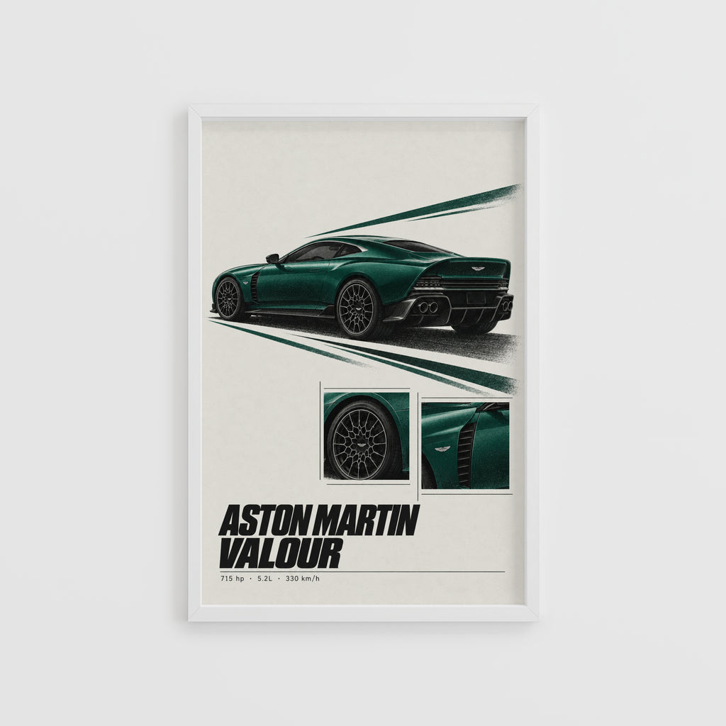 Vintage Aston Martin Valour Print, Car Wall Art