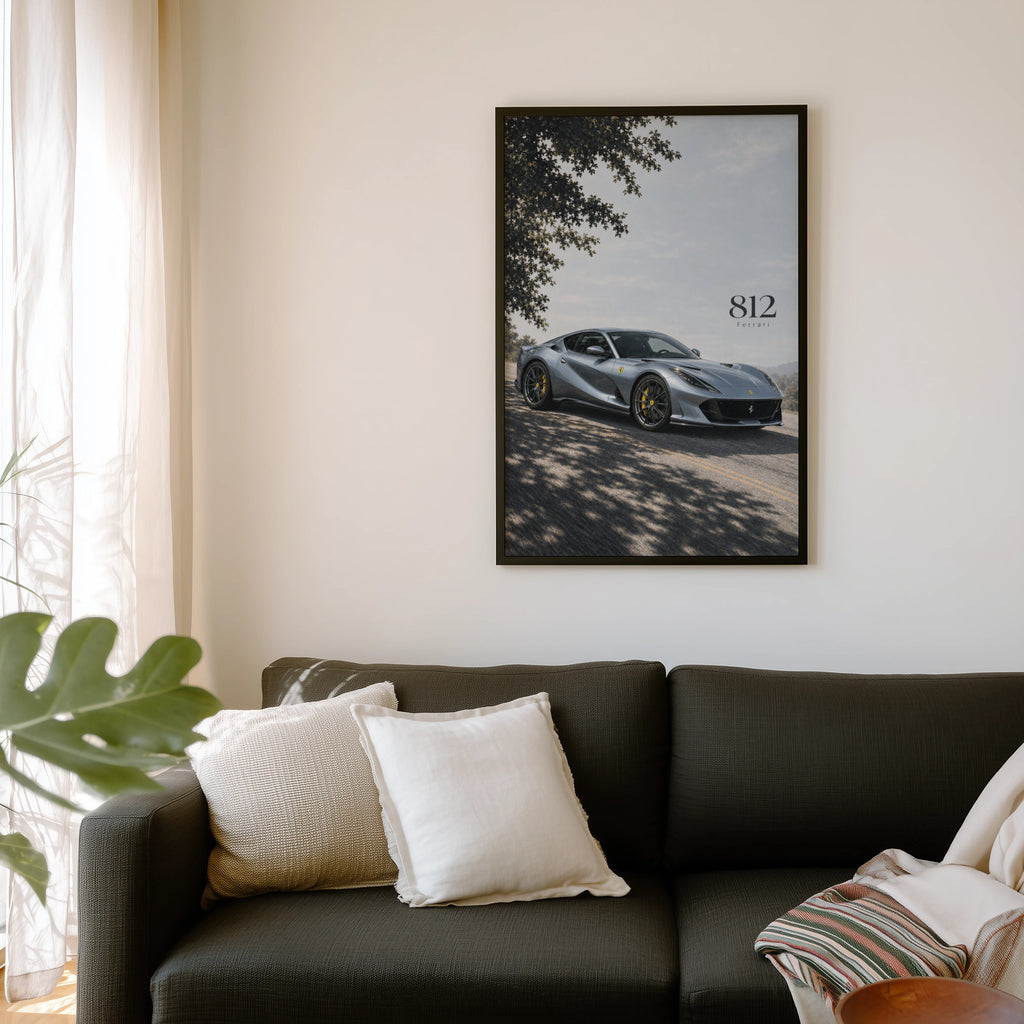 Vintage Ferrari 812 Print, Supercar Wall Art